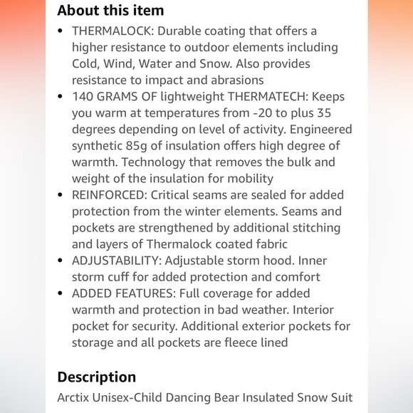 Kids unisex snow/Ski winter waterproof machine washable suit
Size: XL - Picture 4 of 4